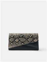 Faux Snake Wristlet Clutch Bag