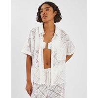 Geometric Lace Beach Shirt