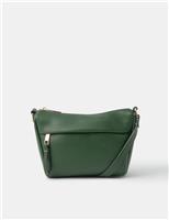 Faux Leather Zip Detail Cross Body Bag