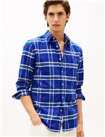 Tommy Hilfiger Regular Fit Brushed Cotton Check Oxford Shirt Green Mix