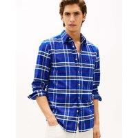 Tommy Hilfiger Regular Fit Brushed Cotton Check Oxford Shirt Navy Mix