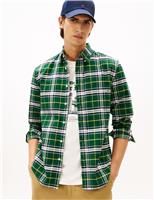 Regular Fit Brushed Cotton Check Oxford Shirt
