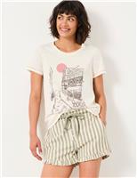 Pure Cotton Scene Print Pyjama Top