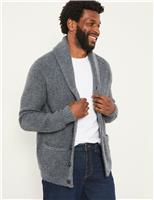 Textured Shawl Neck Cardigan