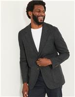 Regular Fit Wool Blend Houndstooth Blazer