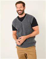 Textured V-Neck Knitted Vest