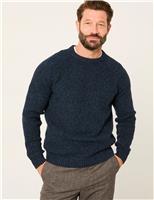 Cotton Rich Textured Jumper with Wool