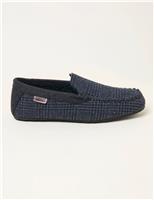 Checked Moccasin Slippers