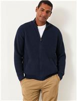 Cotton Rich Textured Zip Up Jumper