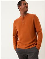 Cotton Rich Henley Long Sleeve T-Shirt