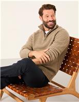 Knitted Textured Half Zip Jumper