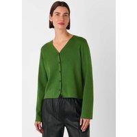 Cotton Blend V-Neck Button Front Cardigan