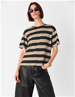 Pure Cotton Wide Striped T-Shirt