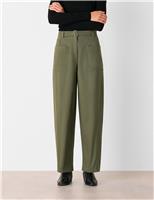 Pure Cotton Barrel Leg Ankle Grazer Trousers