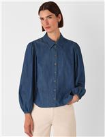Chambray Pure Cotton Collared Shirt