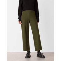 Whistles Camilla Wide Leg Cropped Trousers Khaki