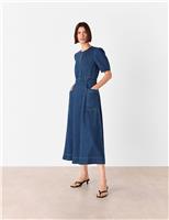 Denim Midi Skater Dress