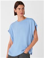 Crepe Crew Neck Shell Top