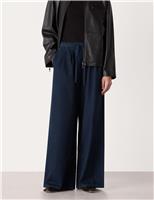 Pure Cotton Drawstring Wide Leg Trousers