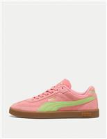 Puma Club II Era Suede Trainers Pink Mix