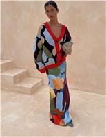 Printed Maxi Slip Skirt