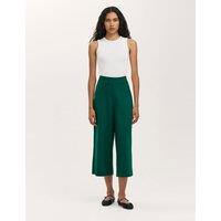 Finery London Jersey Wide Leg Cropped Trousers Green