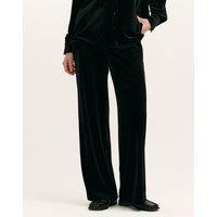 Finery London Velvet Wide Leg Trousers Black