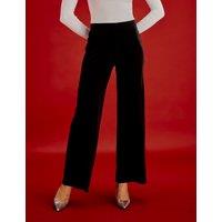 Finery London Velvet Wide Leg Trousers Black