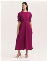 Cotton Rich Round Neck Midi Tea Dress