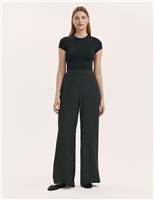 Polka Dot Wide Leg Trousers