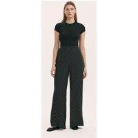 Finery London Polka Dot Wide Leg Trousers Black Mix