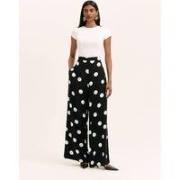 Finery London Polka Dot Wide Leg Palazzo Trousers Black Mix