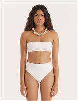 4th & Reckless Rivia Non-Padded Non-Wired Bandeau Bikini Top White