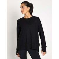 Lilybod Shelby Crew Neck Step Hem Relaxed Sweat-shirt Black