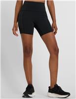 New Balance Sleek 6" High Waisted Gym Shorts Black