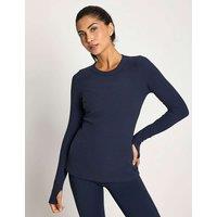 Lilybod Fiona Cotton Rich Ribbed Crew Neck Top Navy