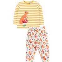 Frugi 2pc Pure Cotton Striped Squirrel Outfit (0-3 Yrs) Yellow