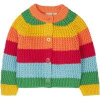 Frugi Pure Cotton Striped Knitted Cardigan (0-5 Yrs) Blue Mix