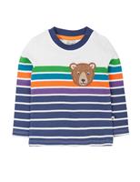 Pure Cotton Striped Bear Applique Top (0-5 Yrs)