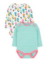 2pk Pure Cotton Striped & Floral Bodysuits (0-24 Mths)