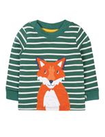 Pure Cotton Fox Appliqu Striped Top (0-5 Yrs)