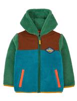 Frugi Fleece Colour Block Hooded Jacket (0-12 Yrs) Green