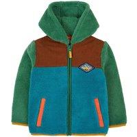 Frugi Fleece Colour Block Hooded Jacket (0-12 Yrs) Green