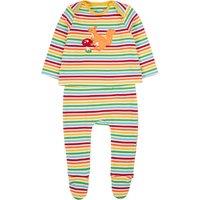 Frugi Pure Cotton Striped Squirrel Sleepsuit (0-18 Mths) Blue Mix