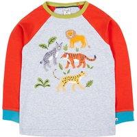 Frugi Pure Cotton Animal Print Top (2-10 Yrs) Grey