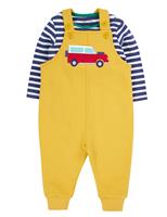 2pc Pure Cotton Car Dungarees Outfit (0-4 Yrs)