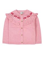 Pure Cotton Ruffle Embroidered Cardigan (2-10 Yrs)