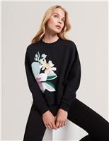Pure Cotton Floral Embroidered Sweatshirt