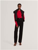 High Waisted Pintuck Flared Jeans