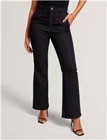 Ted Baker High Waisted Pintuck Flared Jeans Blue Denim